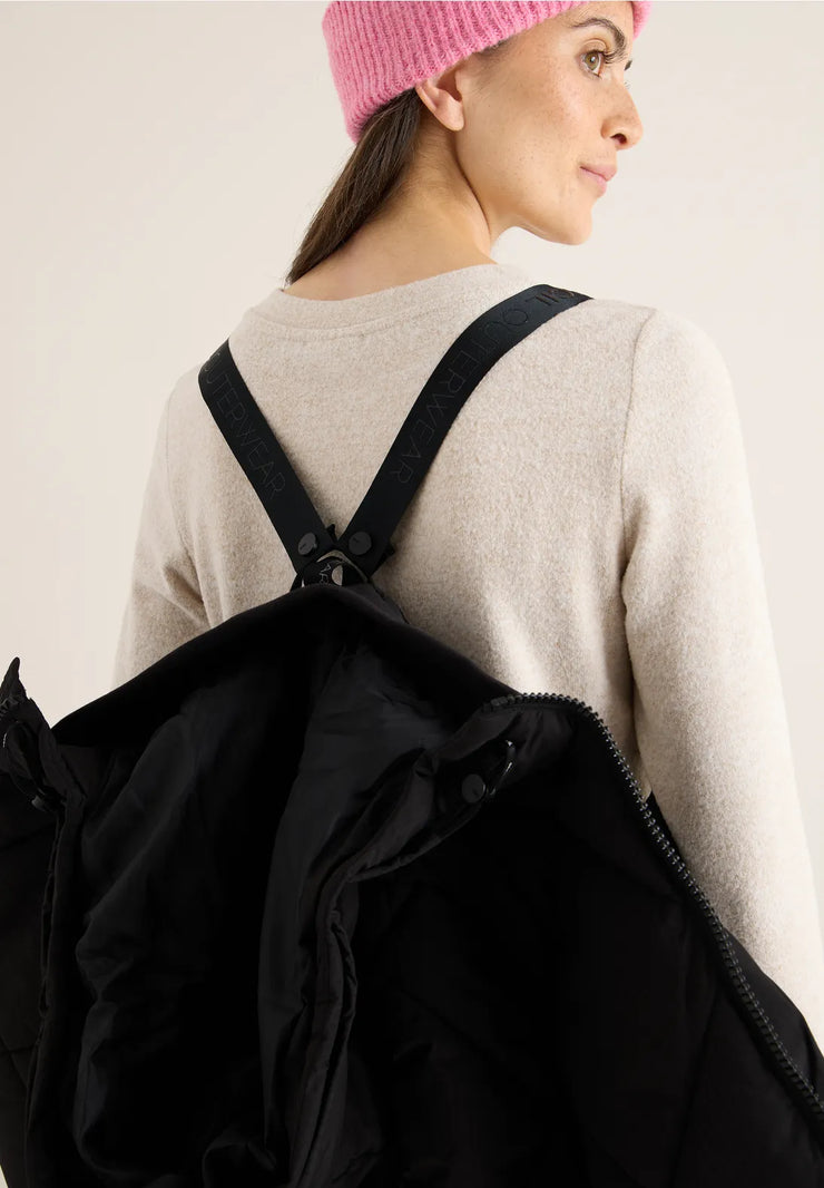 Cecil - Svart diamantquiltad täckkappa