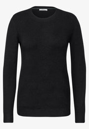 Cecil - Svart kabelstickad tröja