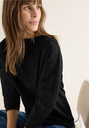 Cecil - Svart topp med fladdermusärm