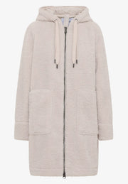 Cecil - Off white teddykappa med huva