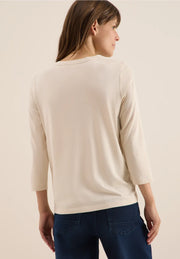 Cecil - Beige topp med slipade stenar