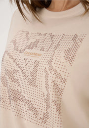 Cecil - Beige topp med slipade stenar