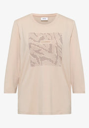 Cecil - Beige topp med slipade stenar