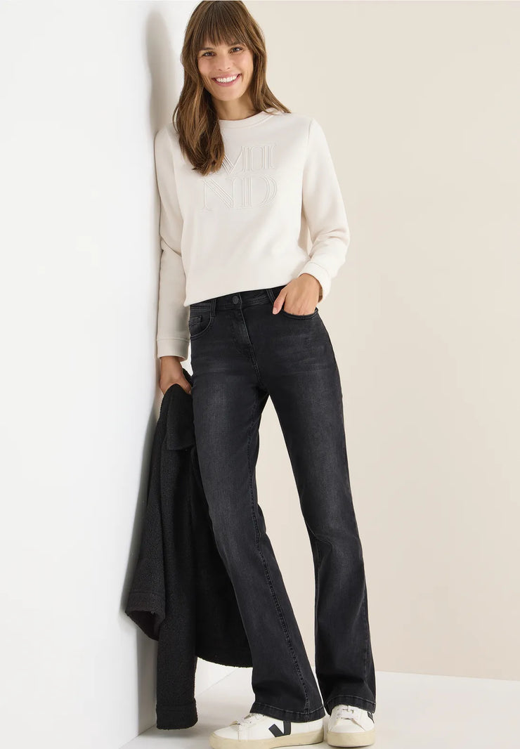 Cecil - Toronto gråsvarta bootcut jeans