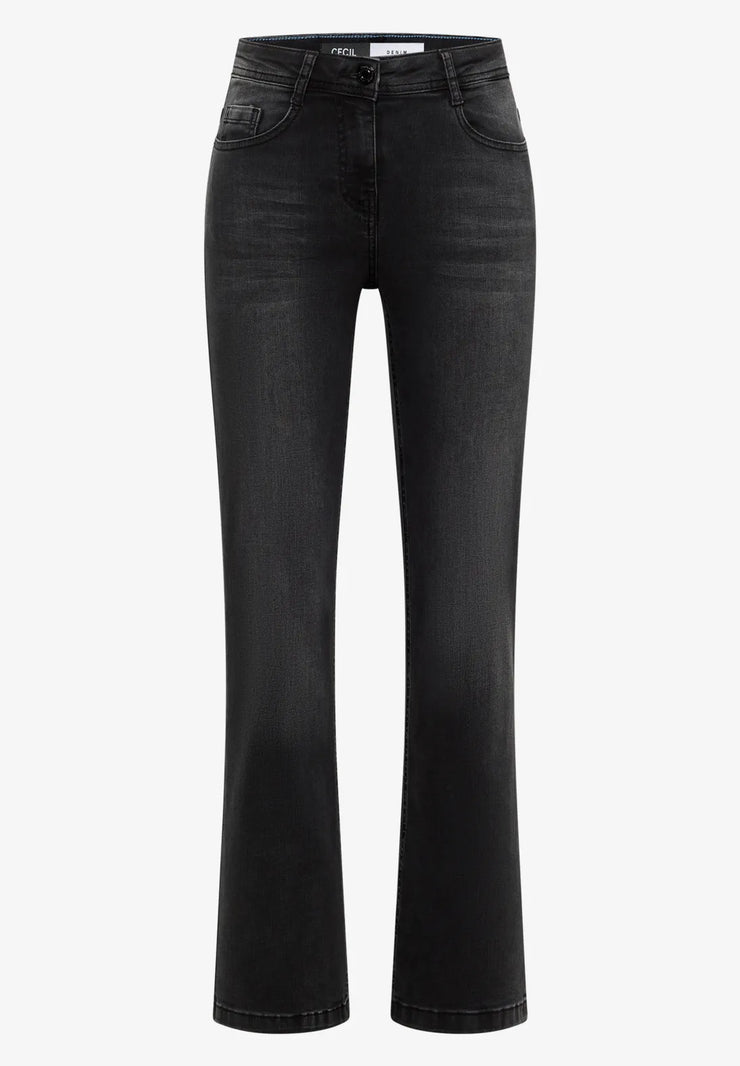 Cecil - Toronto gråsvarta bootcut jeans
