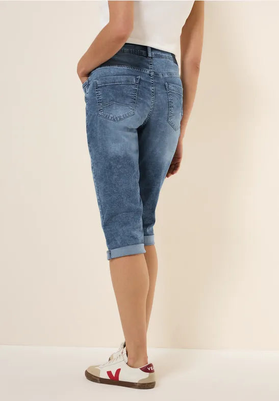 Cecil - Toronto ljusblå caprijeans med hög midja