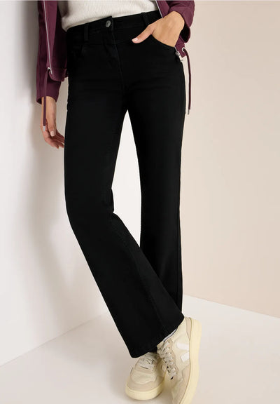Cecil - Toronto svarta bootcut jeans