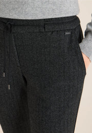 Cecil - Tracey svart fiskbensmönstrad byxa