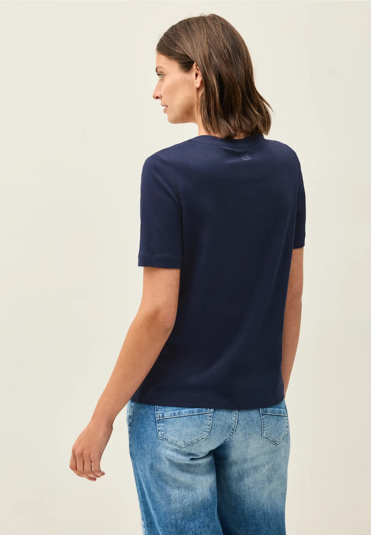 Cecil - Mörkblå t-shirt i bomull