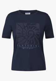 Cecil - Mörkblå t-shirt i bomull