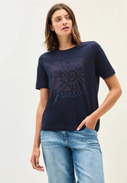 Cecil - Mörkblå t-shirt i bomull