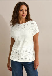 Cecil - Off white ajour topp