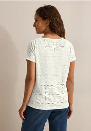 Cecil - Off white ajour topp