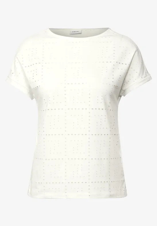 Cecil - Off white ajour topp