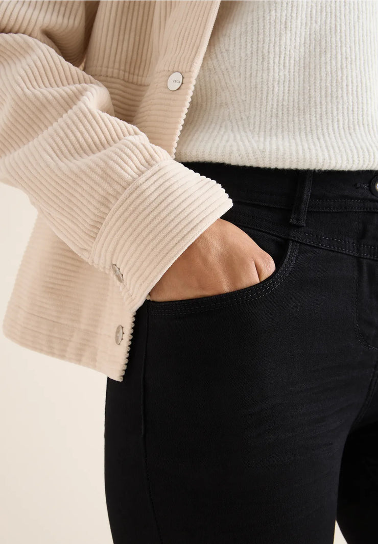 Cecil - Vicky svarta jeans med hög midja