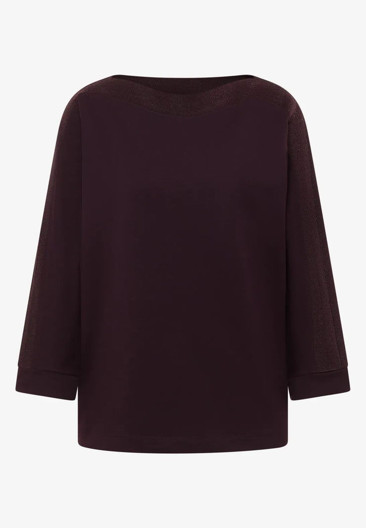 Cecil - Vinröd topp med fladdermusärm