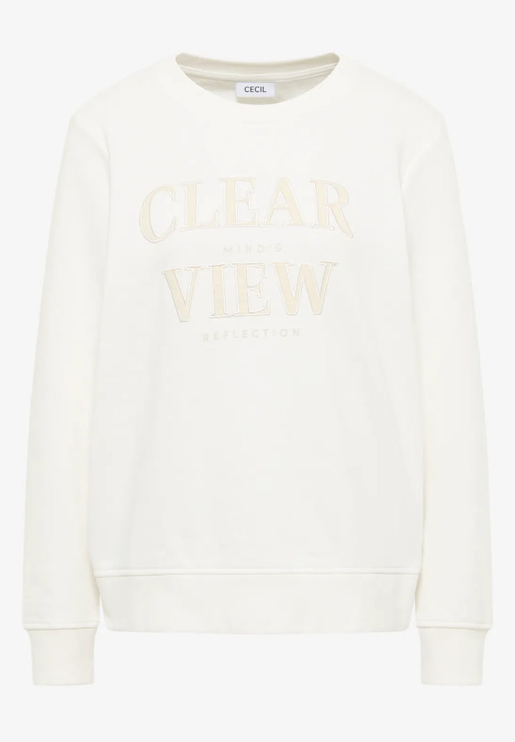 Cecil - Vit collegetröja CLEAR VIEW