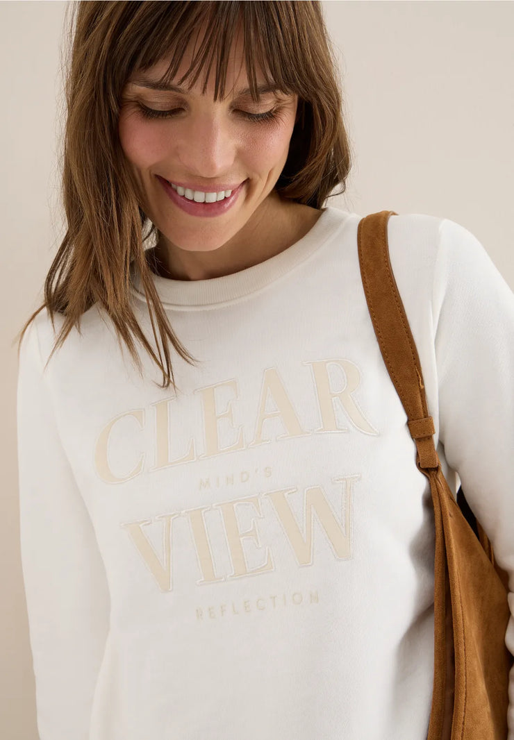 Cecil - Vit collegetröja CLEAR VIEW