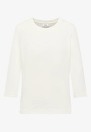 Cecil - Vit ribbad bastopp eko bomull