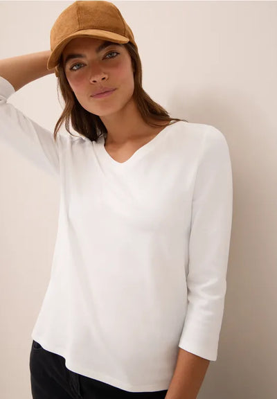 Cecil - Vit t-shirt eko bomull