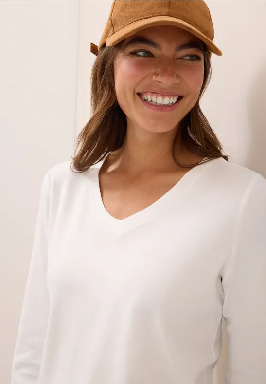 Cecil - Vit t-shirt eko bomull