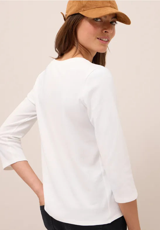 Cecil - Vit t-shirt eko bomull