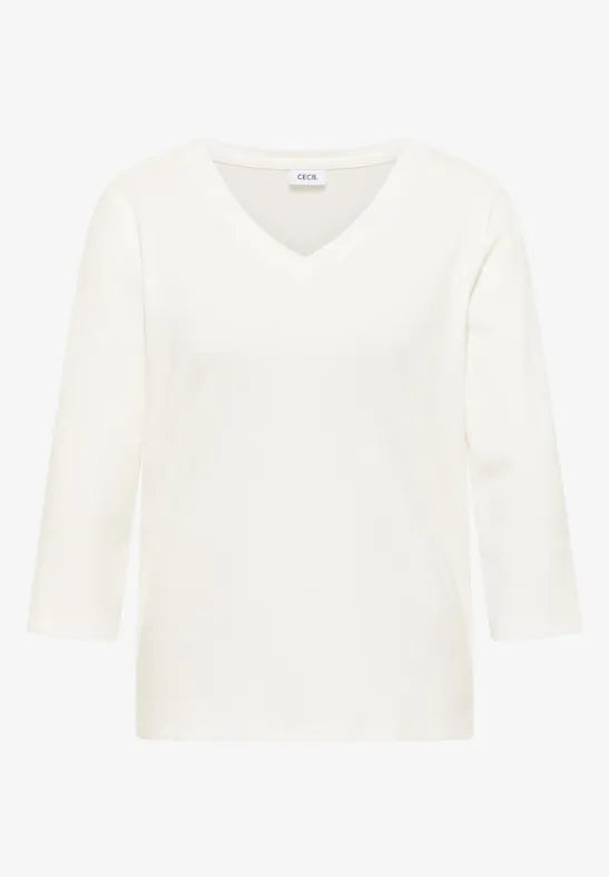 Cecil - Vit t-shirt eko bomull