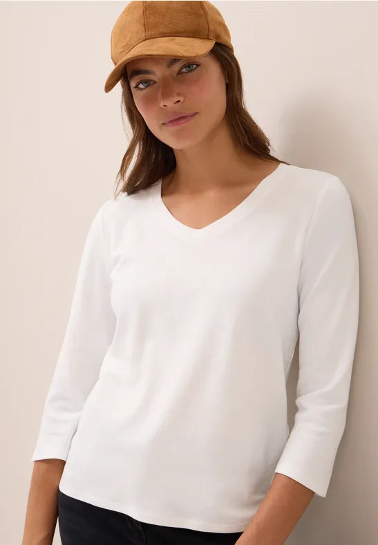 Cecil - Vit t-shirt eko bomull