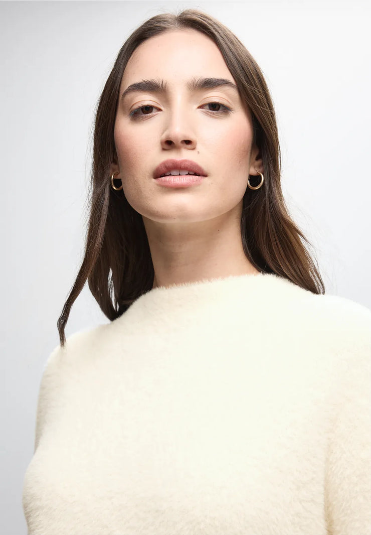 Street One - Crèmevit fjädergarnströja