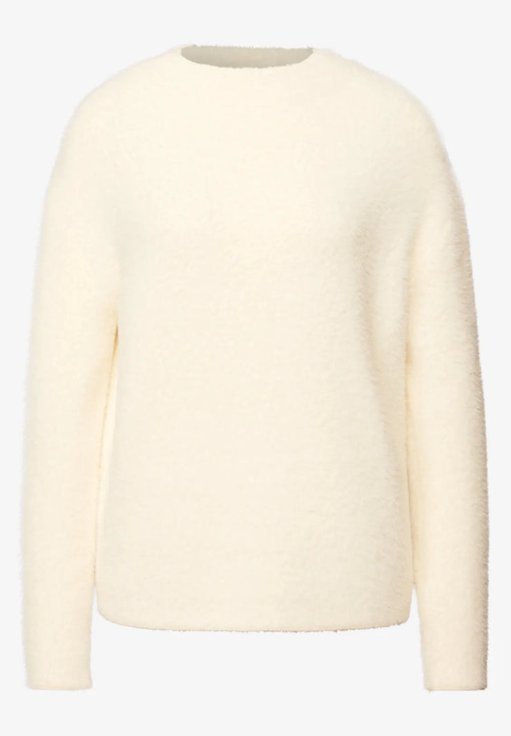 Street One - Crèmevit fjädergarnströja