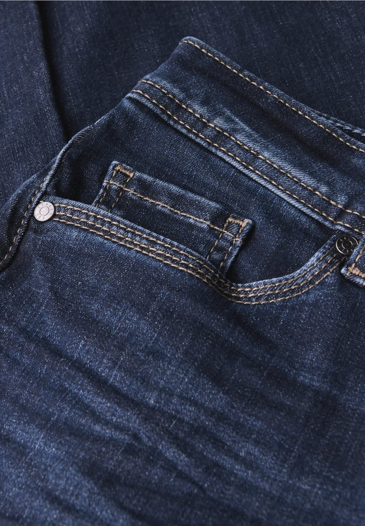 Street One - Blå Bootcut jeans hög midja