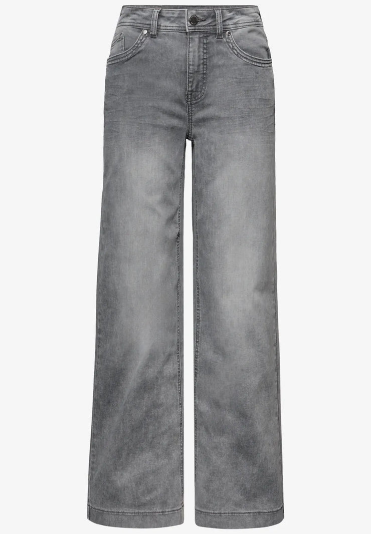 Street One - Grå vida jeans med hög midja