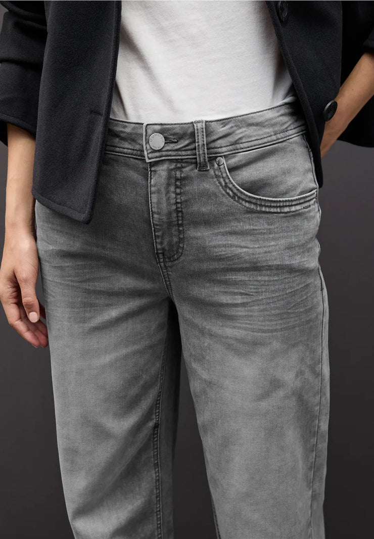 Street One - Grå vida jeans med hög midja