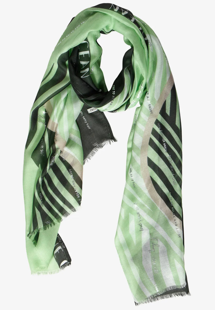 Cecil - Grön mönstrad sjal i modal