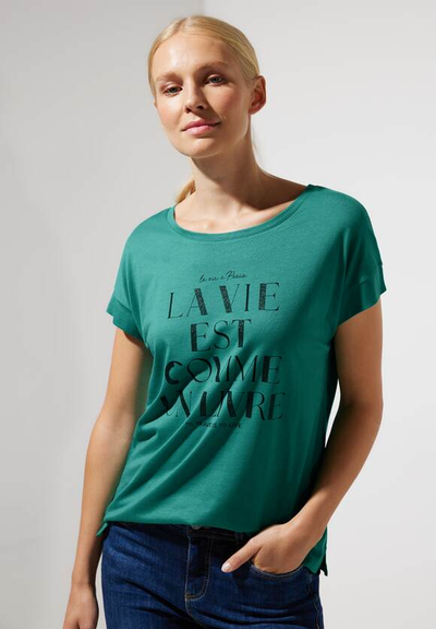 Street One - Grön t-shirt LA VIE