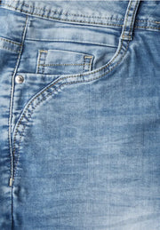 Cecil - Toronto ljusblå caprijeans med hög midja