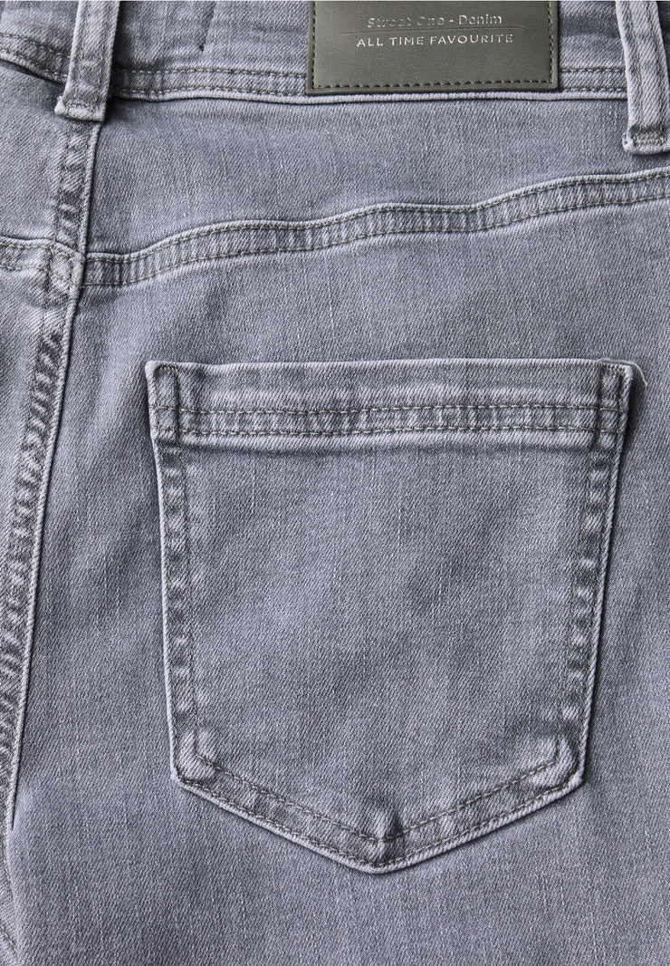 Street One - Grå Bootcut jeans hög midja