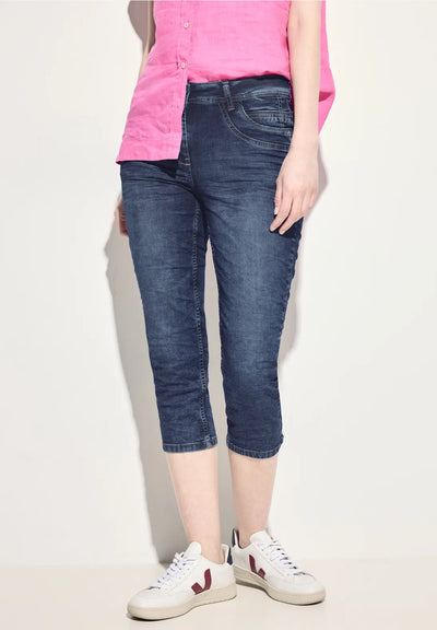 Cecil - Scarlett mellanblå capri jeans