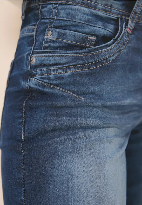 Cecil - Mellanblå jeansshorts Scarlett