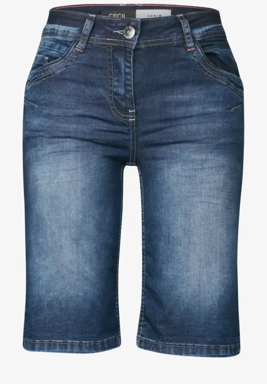 Cecil - Mellanblå jeansshorts Scarlett