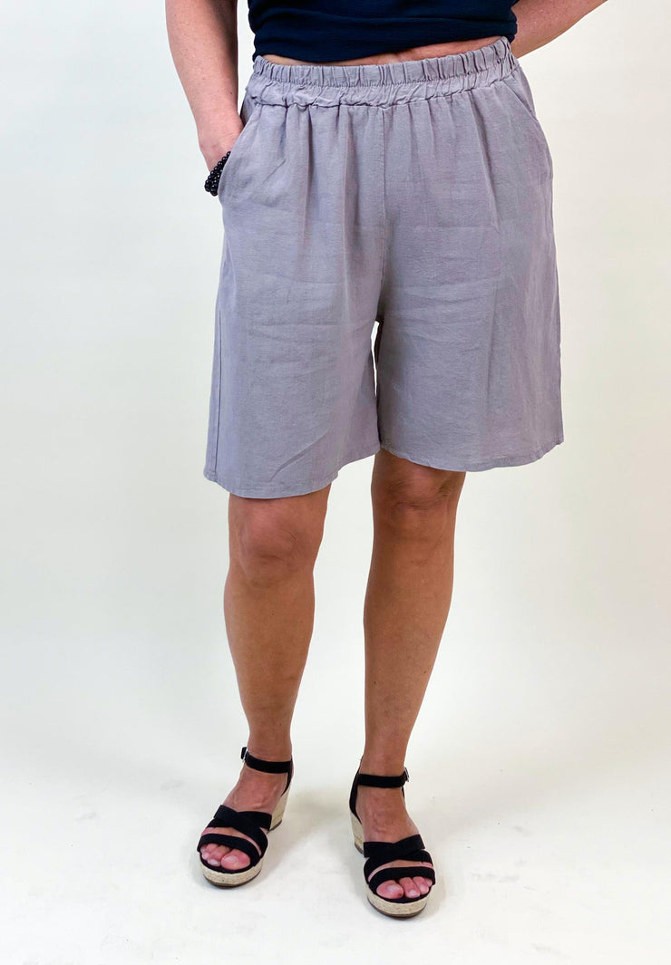Mix by heart - Taupe shorts i linnemix