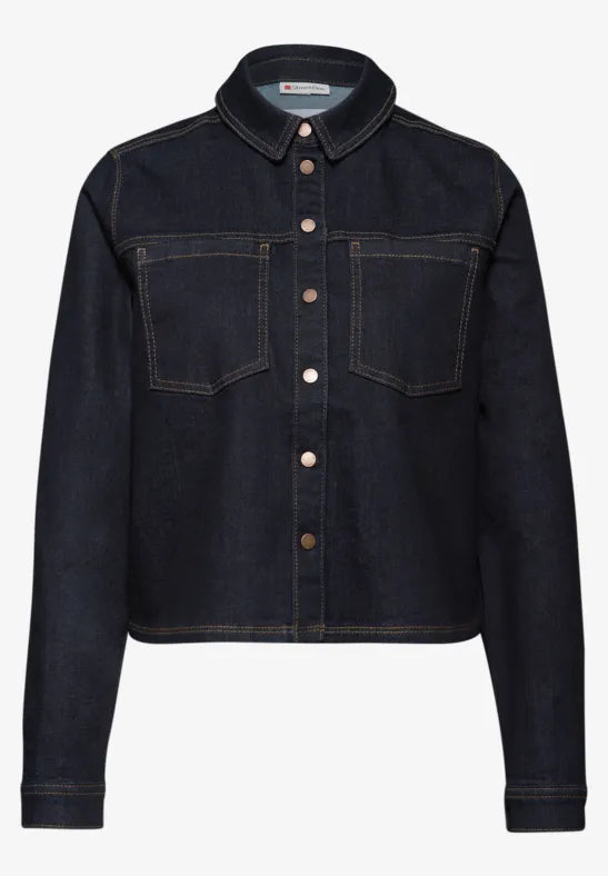 Street One - Mörkblå kort jeansskjorta