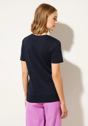 Street One - Mörkblå rundhalsad t-shirt