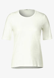 Cecil - Off white slubyarn t-shirt