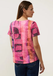 Street One - Rosa t-shirt burnout-look