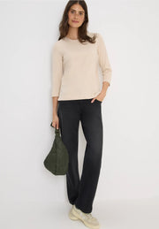 Cecil - Beige ribbad bastopp eko bomull