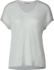 Street One - Ljusgrå glitter t-shirt