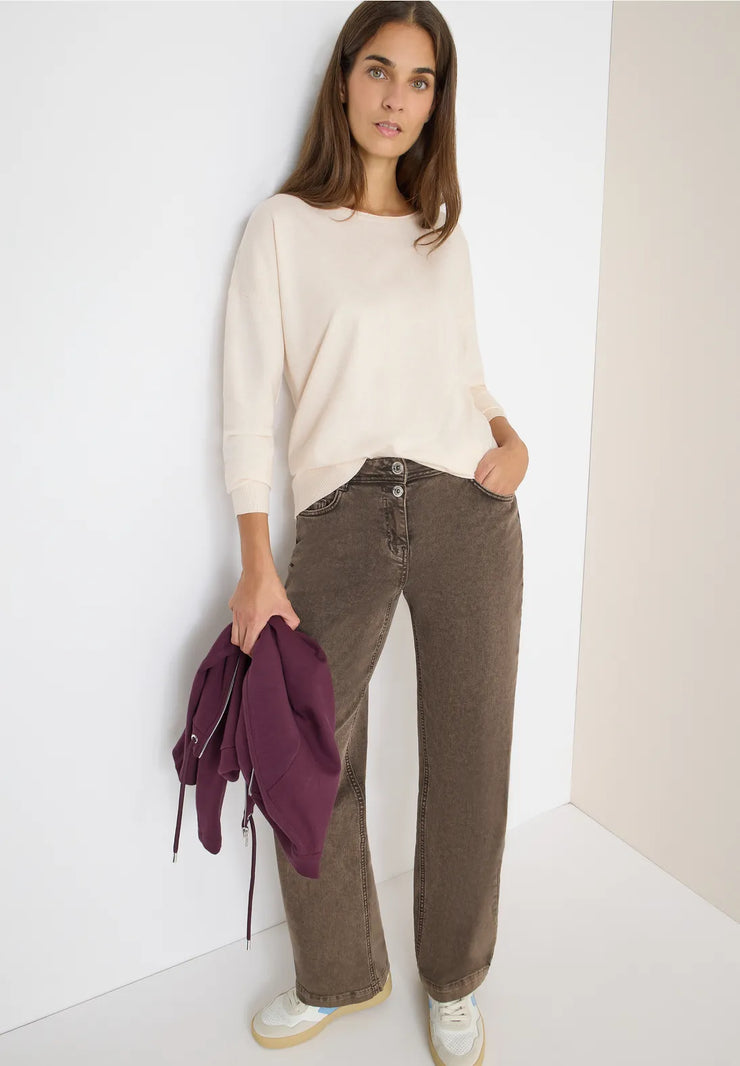 Cecil - Ljus beige stickad tröja