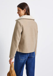 Street One - Beige jacka med avtagbar krage