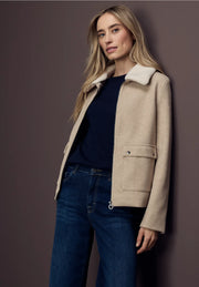 Street One - Beige jacka med avtagbar krage